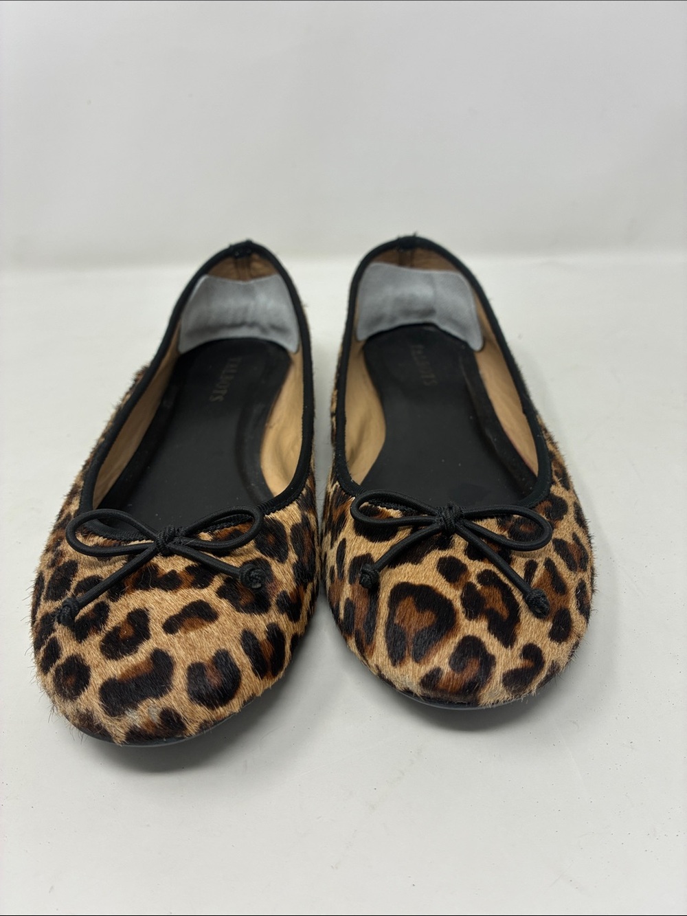 Talbots Penelope Calf Hair Leopard Print Ballet Flats with Bow Women's 8AA